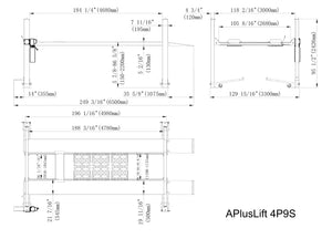 [Pre-Order] APlusLift 9,000LB 4-Post Portable Parking Storage Service Car Lift - HW-4P9S
