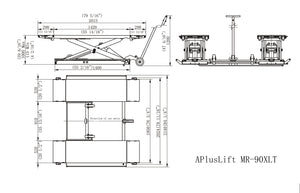 APlusLift-9000LB-Mid-Rise-Scissor-Lift-with-Electrical-Release-SL-MR90XLT-Diagram