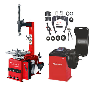 APlusLift_BST-24_Tire_Wheel_Changer_with_Hand_Held_Bead_Blaster_and_WBS-500_Tire_Wheel_Balancer_with_Wheel_Hood_Protector_Combo