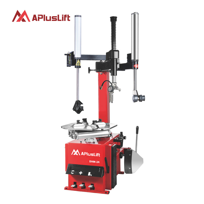 APlusLift DHM-24 Semi-Automatic Swing Arm DUAL help arms Tire Changer Wheel Changer Machine Rim Clamp 1.5 Horse Power New Integrated Power Unit