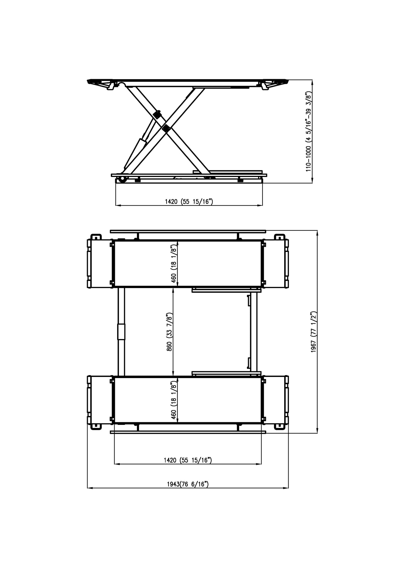 APlusLift 6600LB Mid-Rise Scissor Lift With Electric Release SL-MR66 ...