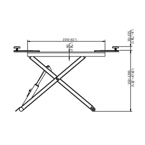 APlusLift 6,600LB Portable Mid-Rise Scissor Lift - HW-SL6600X